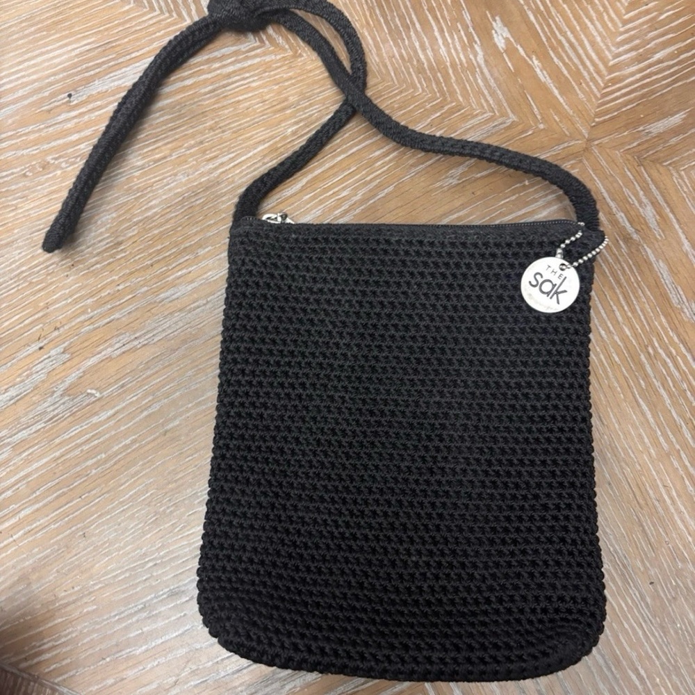 The Sak Black Knit Shoulder Bag